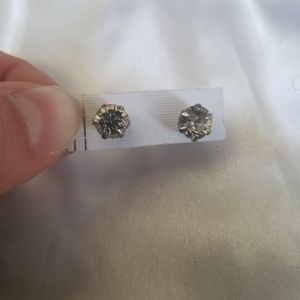 Hexagon gem earrings